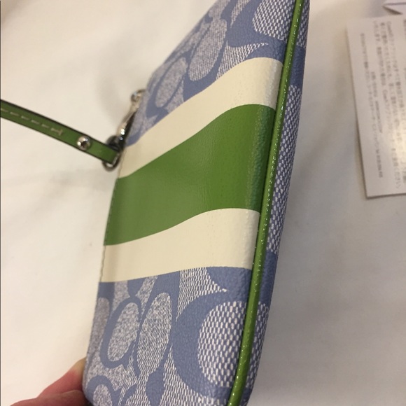 Like New Coach Wristlet Blue Green Bone colors - Picture 10 of 10